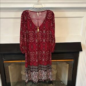 Tacera Pink and Black Paisley Top